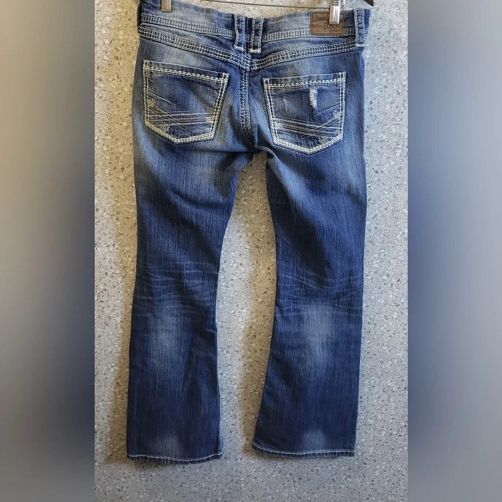 BKE, Women's Sabrina Flare Leg Denim, Distressed,‎ Stretch, Size 30R